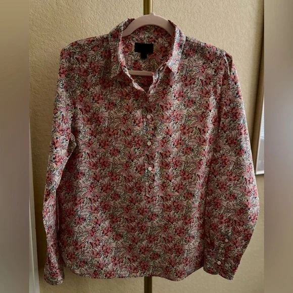J. Crew Liberty Fabric Floral Shirt / Size 10 - Picture 3 of 5